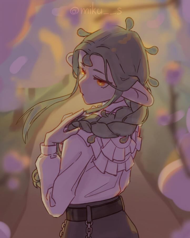 Half rendered with sketched coloring, sketched background